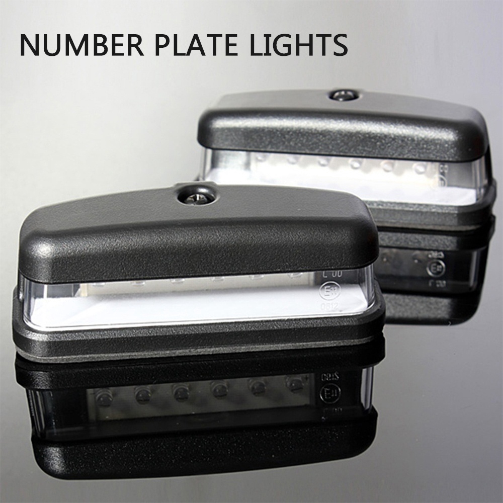 2Pcs Lampu  6 LED 10 30V untuk Plat Nomor Mobil  Truk  