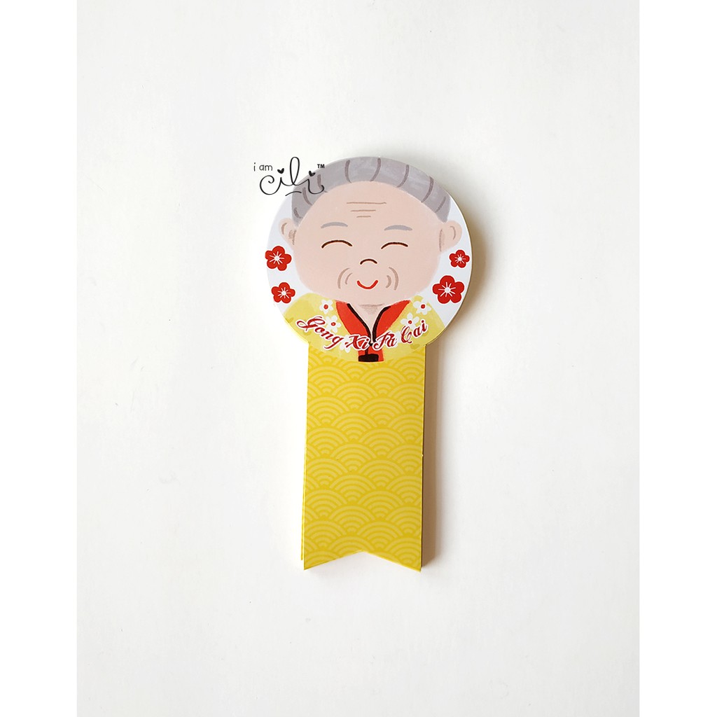 

(SCNY027/SCNY028) stiker imlek cny sincia GRANDMA untuk toples paperbag box kotak iamcili [25pcs]