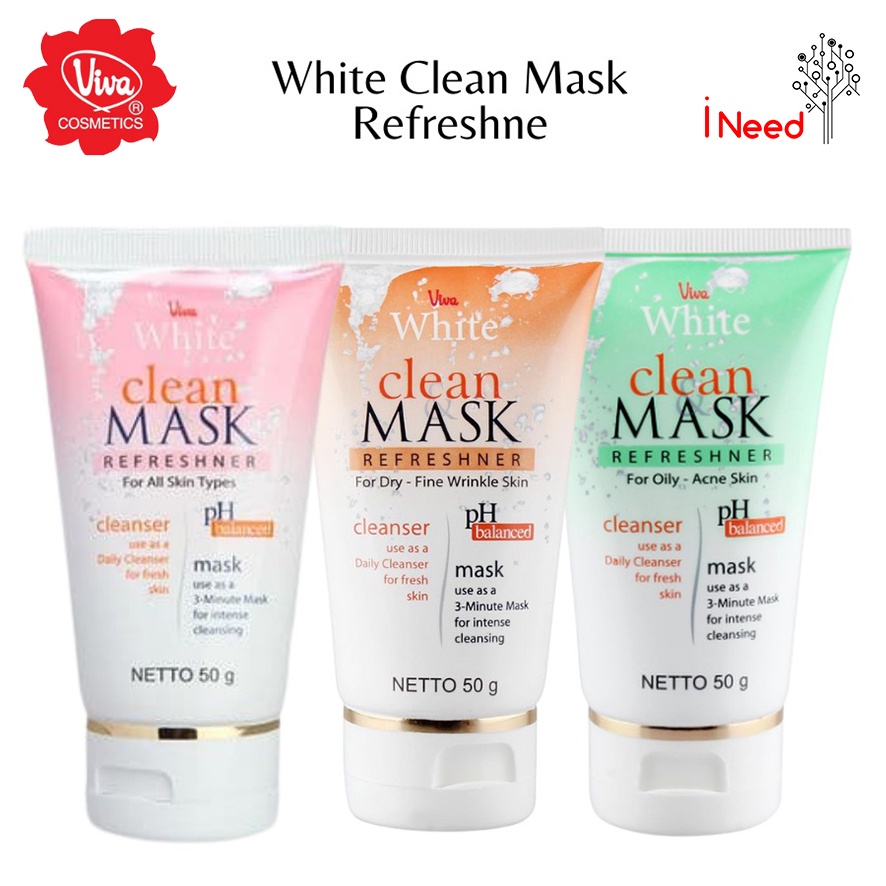 (INEED) Viva White Clean Mask Refreshner Face Cleanser / Masker 50g