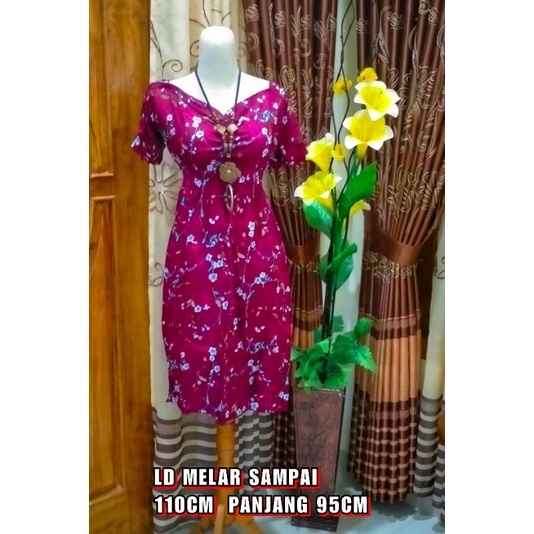 Daster Pendek Kerut Dada (MAROON)