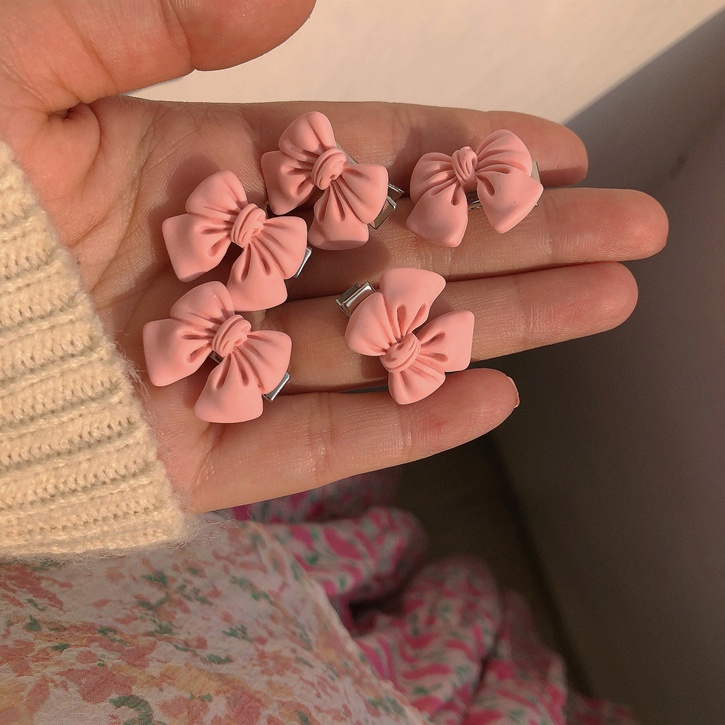 AY(CN) 5pcs / Set Jepit Rambut Desain Bunga Peach Pink Untuk Wanita