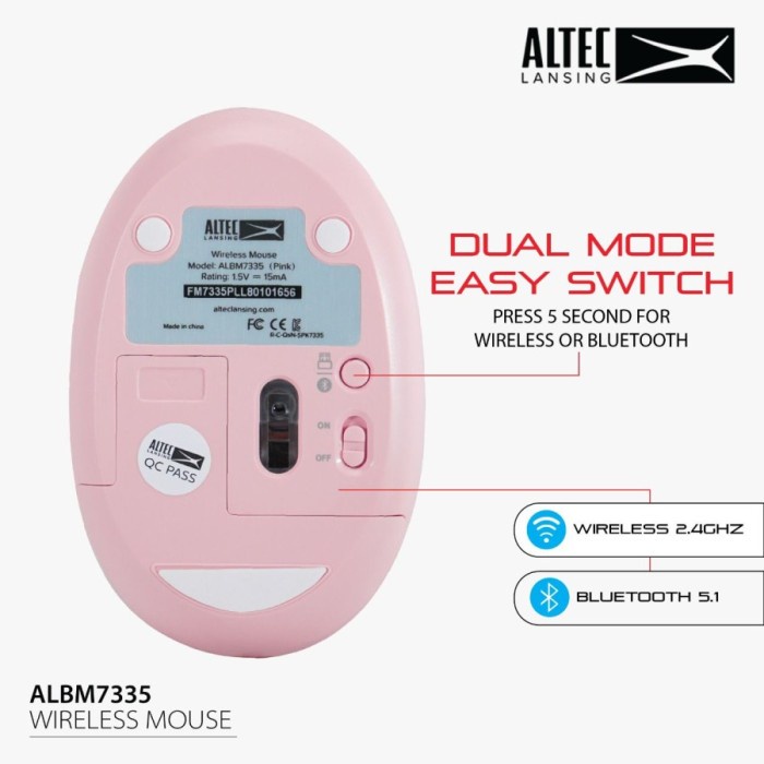 Mouse Altec Lansing Mouse Wireless Dual Mode ALBM7335