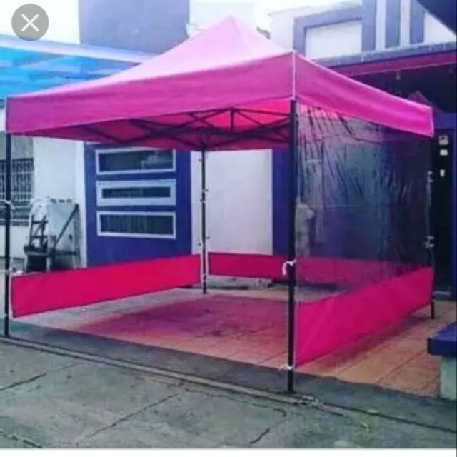 Tenda lipat uk 3x3 + dinding mika