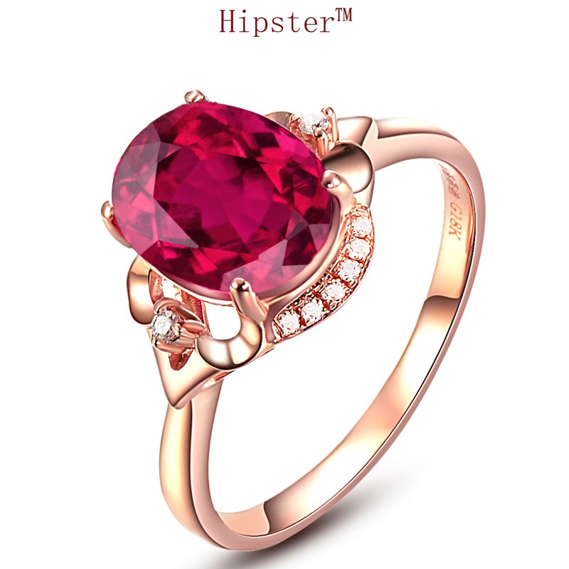 Hot Sale Classic Fashion European and American Entry Lux Red Crystal Adjustable Size Ring