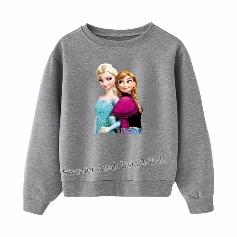 ((IB))SWEATER ANAK PEREMPUAN/FROZEN DIGITAL SABLON