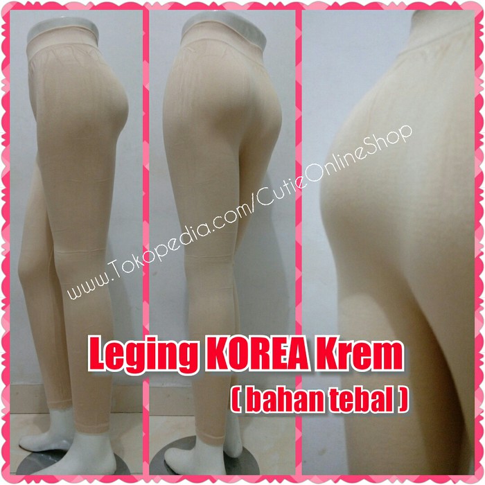 Terbaru Celana Leging Korea Krem - Polos Tebal Sale