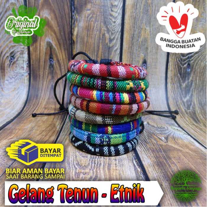 Gelang Etnik Tali Tenun Rajut Pendaki Petualang