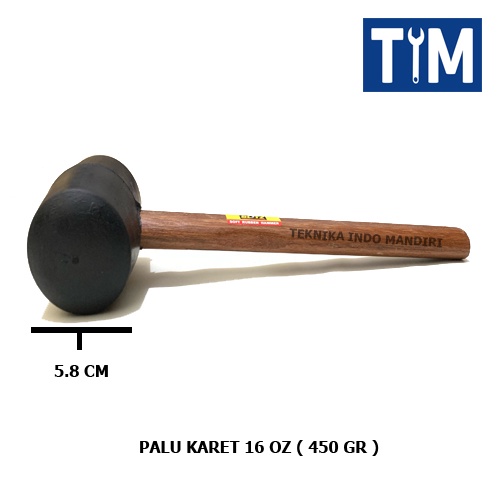 Palu Karet 16 OZ Gagang Kayu / Rubber Hammer