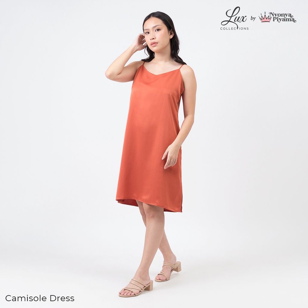 Lux Nyonya Piyama Maxmara Set Piyama (Carnelian)-Camisole Dress