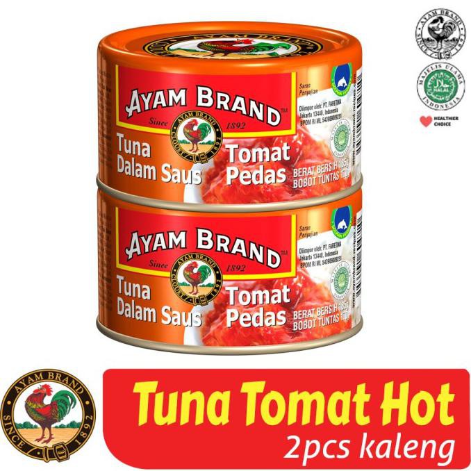 

Terlaris! Ikan Tuna Kaleng Tomat Hot Ayam Brand 160Gr Isi 2 Pcs