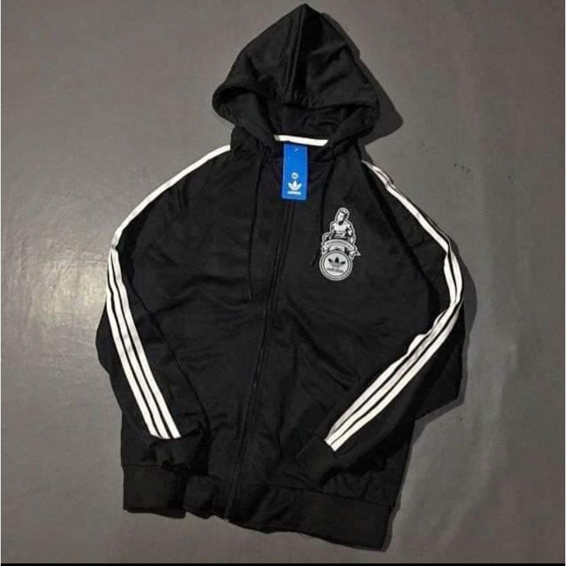 jaket hoodie adidas X muhammad ali zipper hitam polos sweater distro korea premium