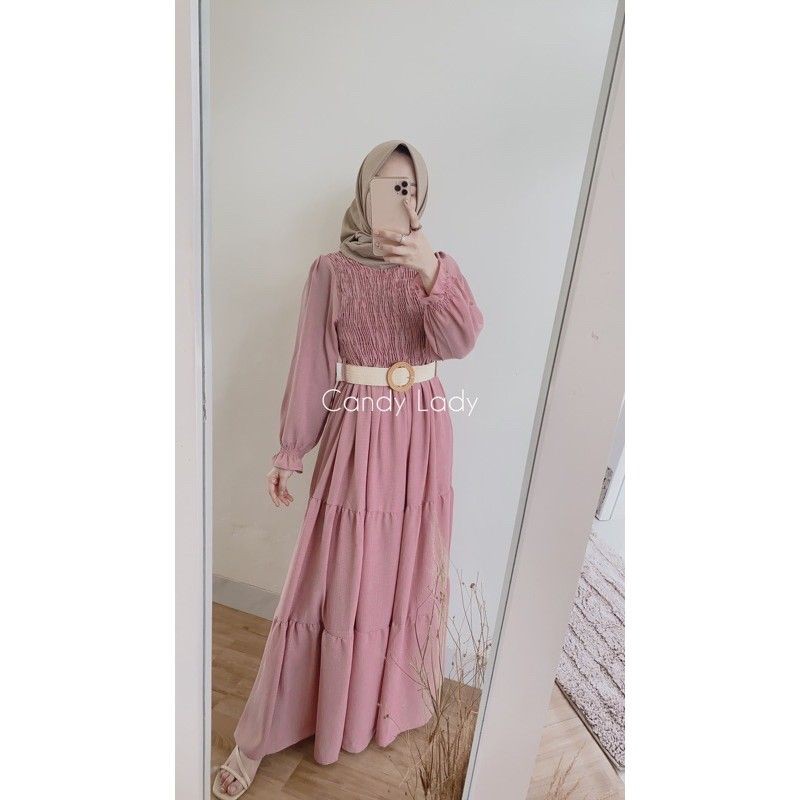 Yuna smock maxi ori by candy lady