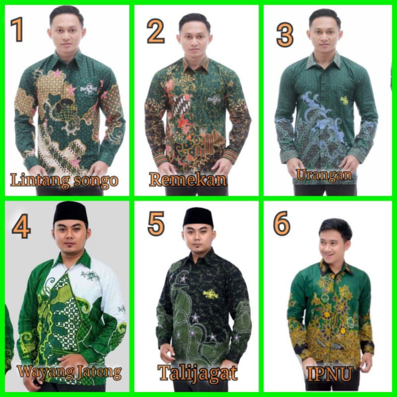 Kemeja Batik Nu Ipnu Resmi lintang Songo nu tali Jagat nu wayangan atributnu kemeja nu