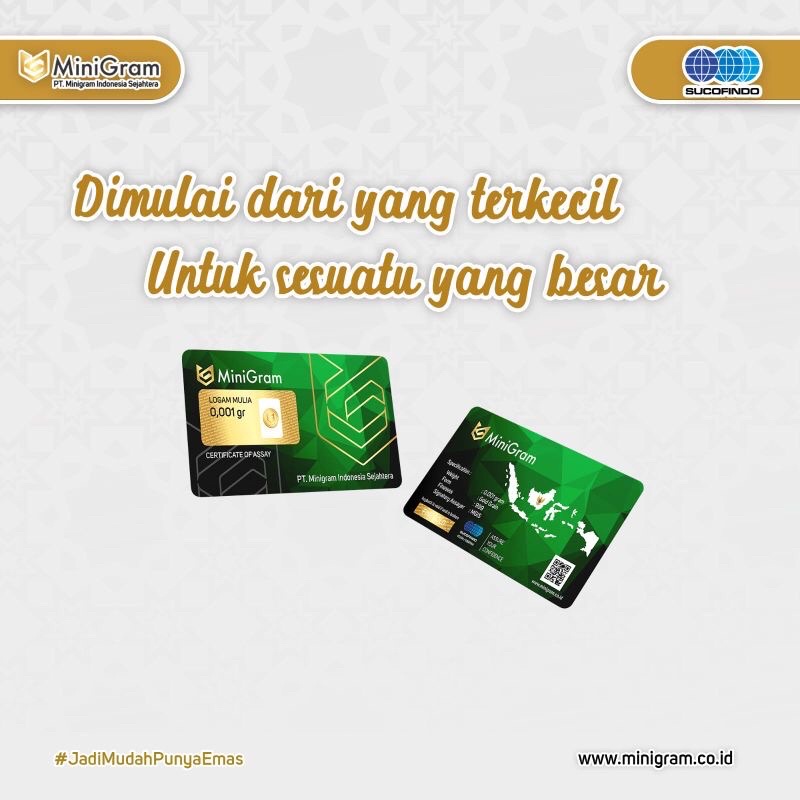 MINIGRAM Emas Logam Mulia Batangan 24Karat Murni Asli Bisa Untuk Merchandise Souvenir Kado Ukuran 0.001 0.002 0.005 0.01 0.02 Gram