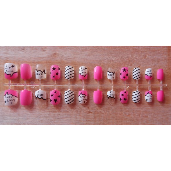 KUKU PALSU KARAKTER PRINTED NAILS KODE ROSE 18B47