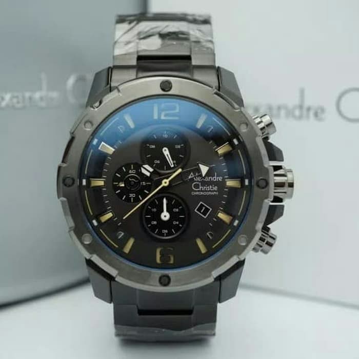 Jam Tangan Pria Alexander Christie Ac 6410 Cowok Full Black