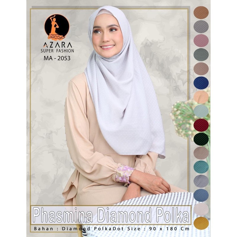 PASHMINA DIAMOND POLKA/POLKADOT BY AZARA HITS ALLIYAGROSS