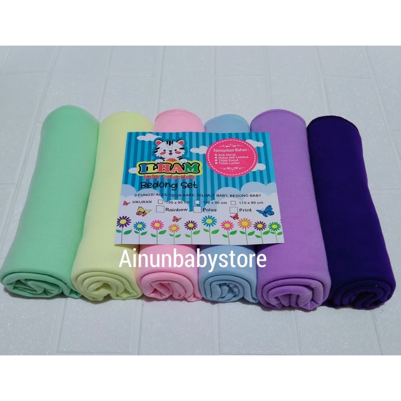 6PCS BEDONG BAYI POLOS BEDONG BAYI RAINBOW ILHAM TERBARU UK 90X115CM &amp; 90x110cm