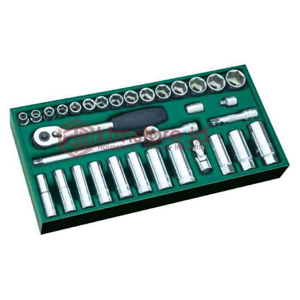 SATA Kunci Socket Set 33 pcs 3/8 INCH Metric 6pt Tray Set 09902