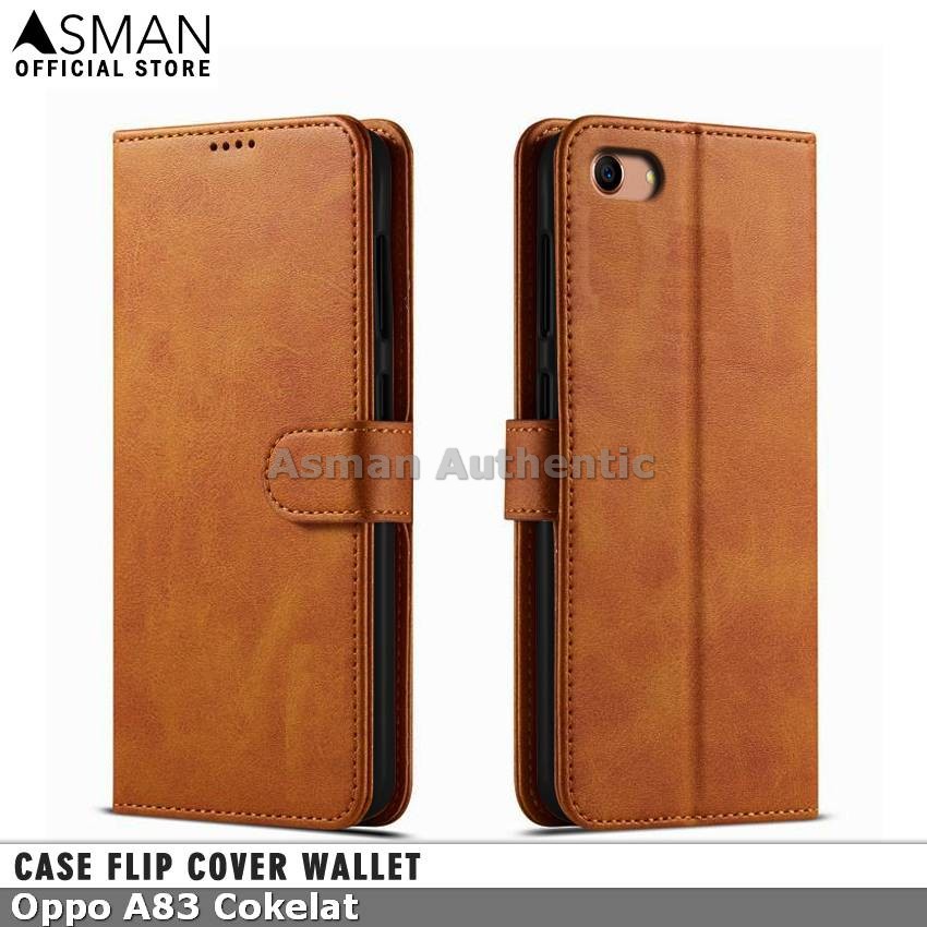 Asman Case Oppo A83 Leather Wallet Flip Cover Premium Edition