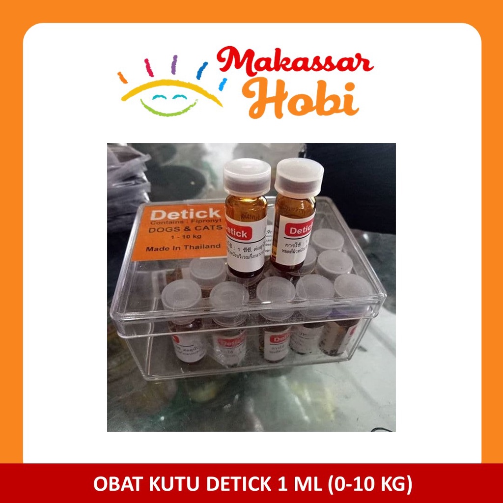 Obat Tetes Kutu DETICK Kucing Anjing Kelinci Hewan 1ml (0-10 kg)