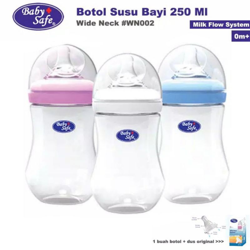 Baby Safe Bottle Wide Neck 250ml WN002 Botol Susu Anak Bayi