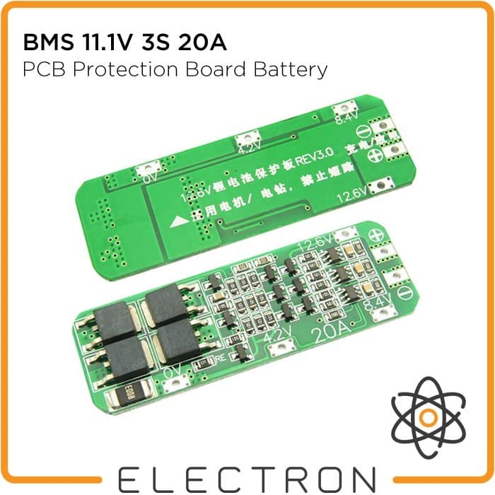 BMS 3S Battery Protection Charging Board 3S 18650 3.7V 4.2V 20A Baterai