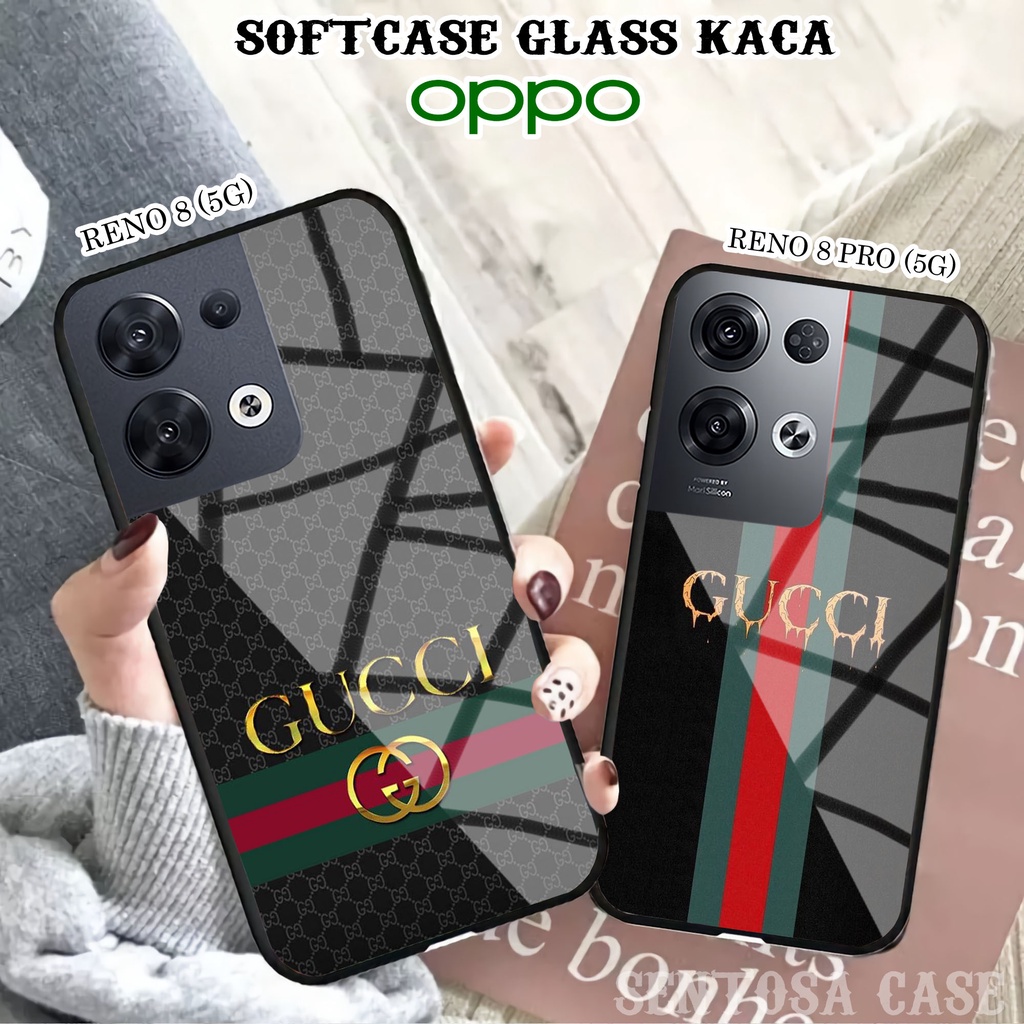 Softcase Glass Kaca OPPO RENO 8 (5G) & RENO 8 PRO (5G) - Casing HP OPPO RENO 8 & 8 PRO (5G) [ S42 ].