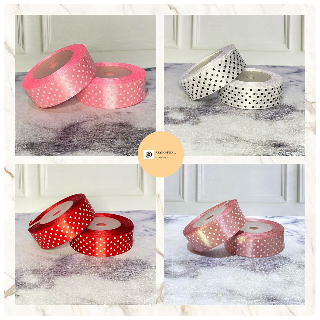 

PITA SATIN ONDE POLKADOT 1 INC 2.5cm GOODIE BAG SOUVENIR PESTA ULANG TAHUN PERNIKAHAN HIASAN ROL