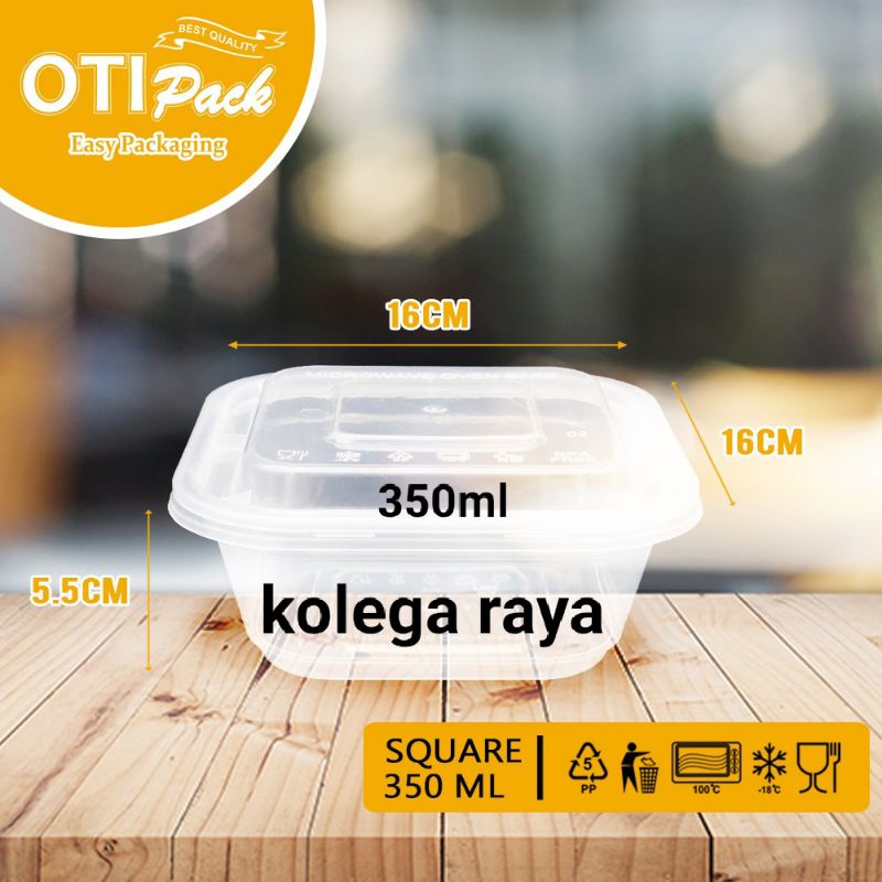 Kotak Makan Thinwall Plastik FoodGrade 350ML OTK350 Isi 25PCS Model Kotak