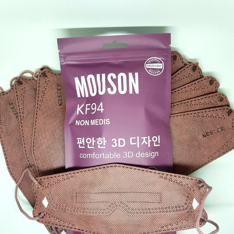 MASKER KF94 MOUSON 4 PLY PREMIUM EMBOSS, PINK LADY (ISI 10PCS/PACK)