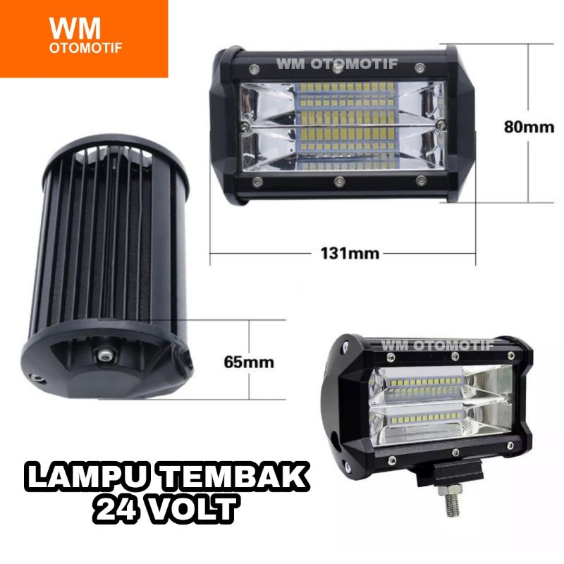 Lampu Tembak Sorot 24 Volt LED Bar CREE 24 Mata 2 Susun Truk Bus Fuso Canter Tronton Truck Bis Hino High Grade Worklight Lightbar Cutoff Motor Mobil Universal