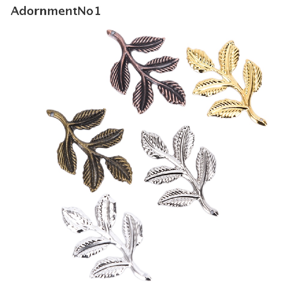 (AdornmentNo1) 30pcs / set Konektor Bentuk Daun Filigree Bahan Metal Untuk Membuat Perhiasan DIY