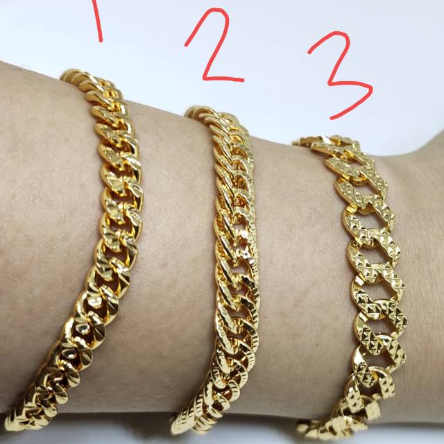 Fifi Fashion Gelang Gold Sisik Naga Tangan Titanium Xuping ASLI Antikarat Antialergi 19#