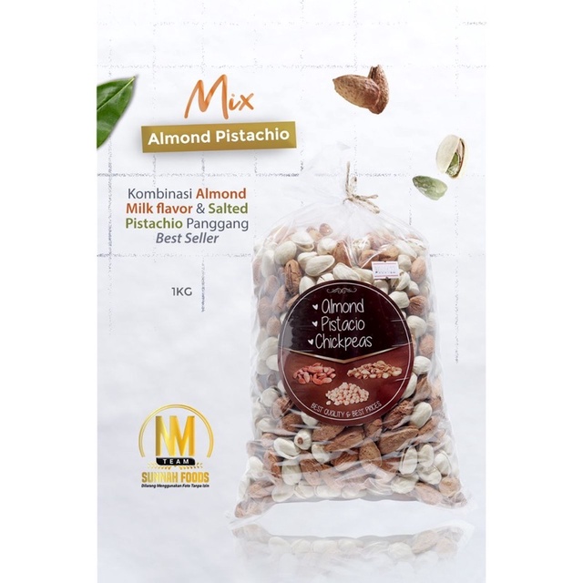 

Mix Almond Milk dan Pisatchio Kemasan Plastik 1Kg