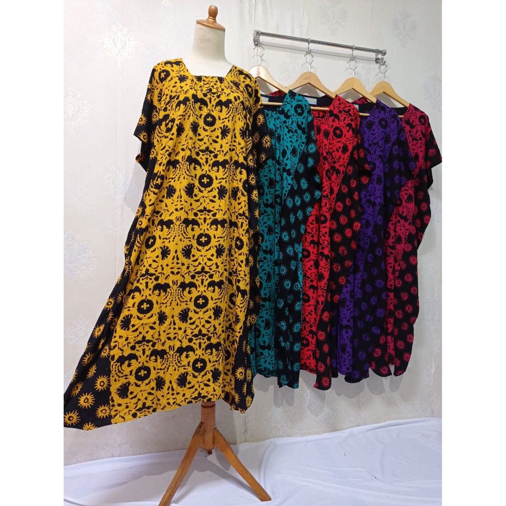 Daster Kelelawar LD 140 Dada Karet Batik Cap Jumbo Rayon Rotary l Daster Lowo