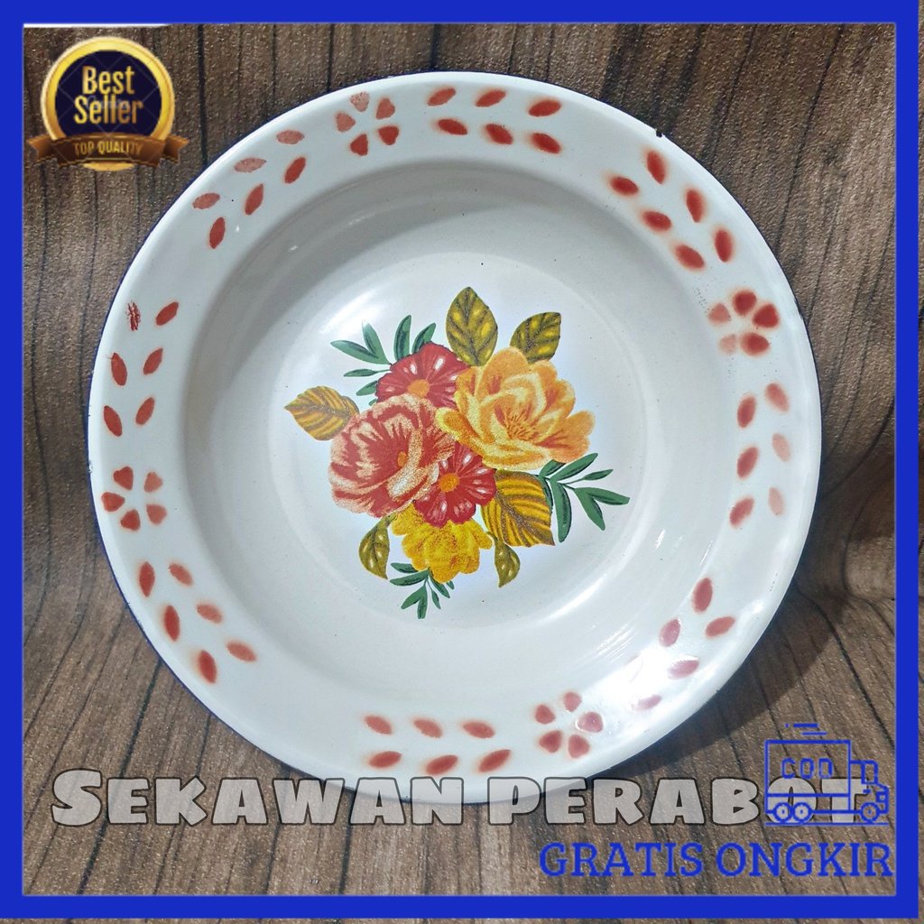 TERMURAH PIRING SENG CANTIK MOTIF JADUL PIRING ENAMEL [COD]