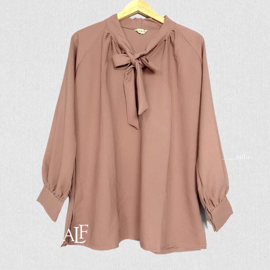 Alfaina Rosa Blouse Atasan Wanita Kerah Pita