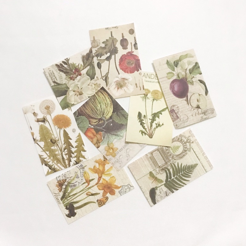 [PART 3] Vintage Flake Perintilan Journal Vintage Kertas Memo Aesthetic Deco Journal Scarpbook-Flowery