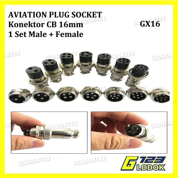 Aviation Plug Connector Konektor CB GX16 2 3 4 5 6 7 8 Pin Male Female