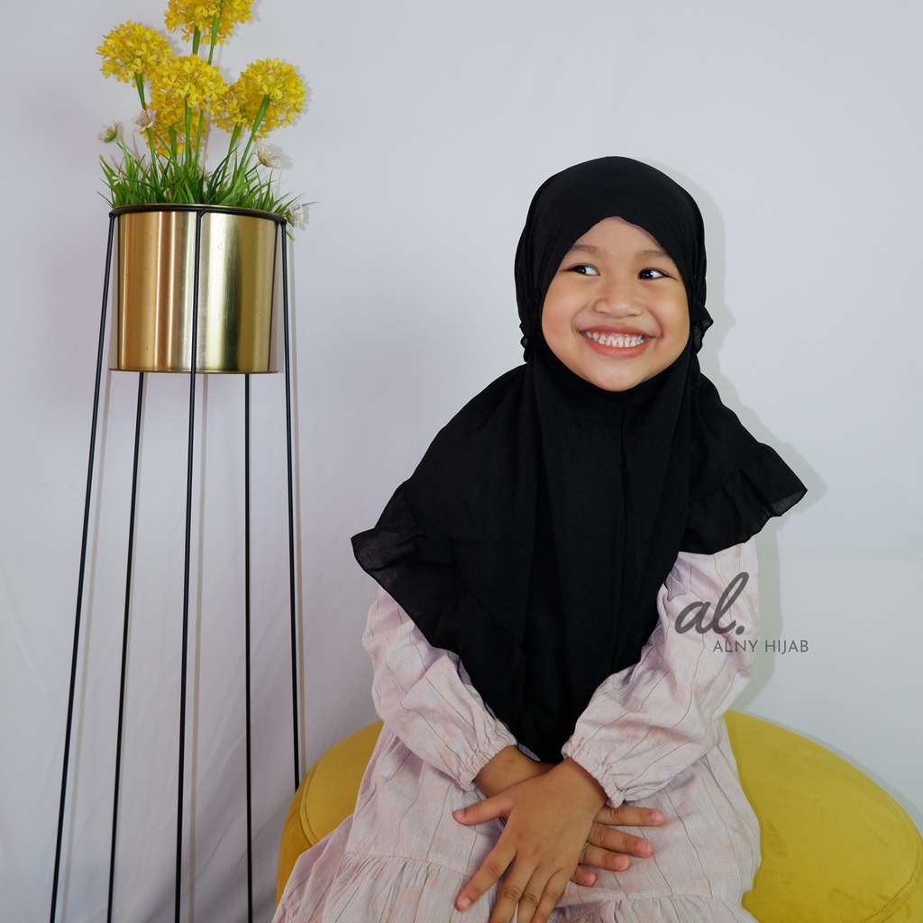 Alny Hijab - Kity Jilbab Bergo Maryam Anak Rempel Tali Kriwil / Bergo Anak Maryam Non Pet Diamond