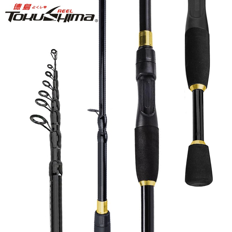 Joran Pancing Teleskopis Portable Multifungsi Bahan Serat Karbon Panjang 1.6 / 1.8m / 2.1 / 2.4m