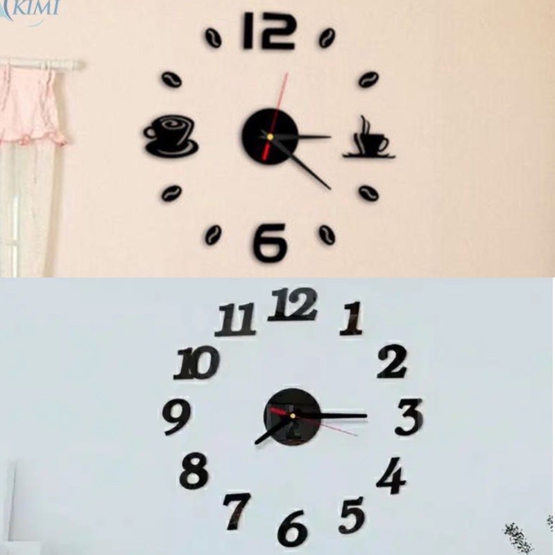 Jam Dinding Model Cermin Gambar Angka Romawi 3D DIY untuk Hiasan Dekorasi Rumah