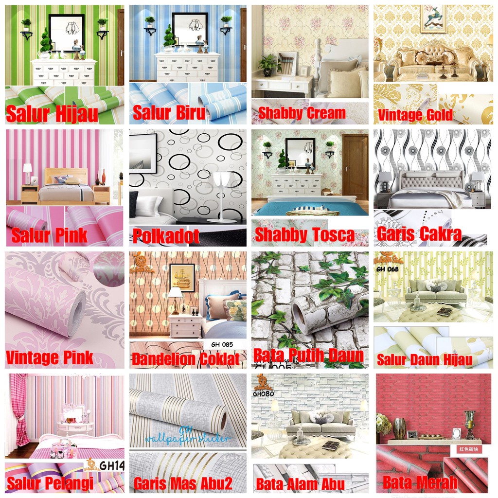 PALING MURAH !! Wallpaper Dinding Motif TERMURAH 1 KG MUAT 2 pcs 45 cm x 8 M TERBAIK High Premium Quality Dinding New Motif Karakter Salur Batu Alam Emboss Timbul Modern Welpeper Wolpeper Wolpaper