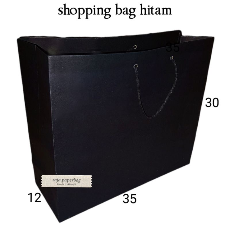 

paper bag hitam P35 L12 T30 shopping bag hitam polos paperbag polos goodie bag tas kertas kantong kertas shopping bag jumbo tempat kado souvenir murah