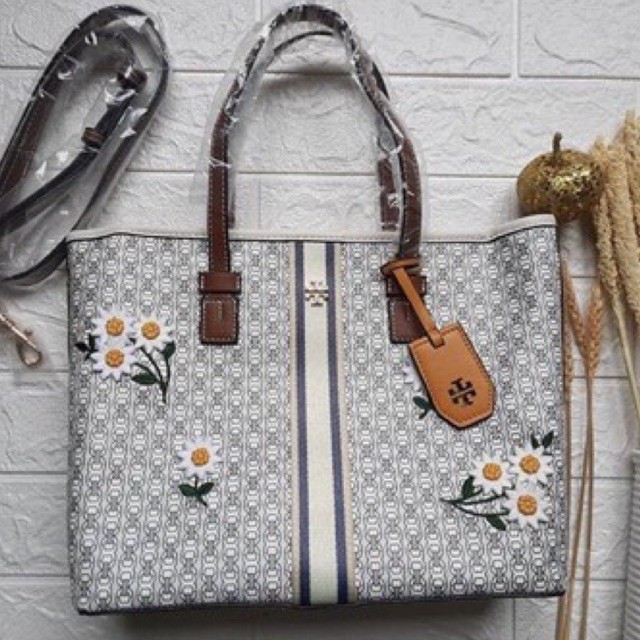 Tory Burch Gemini Canvas Floral Tote