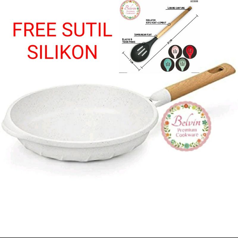 Cooklover frypan 22cm panci wajan penggorengan anti lengket fry pan 22 cm die cast aluminium white m