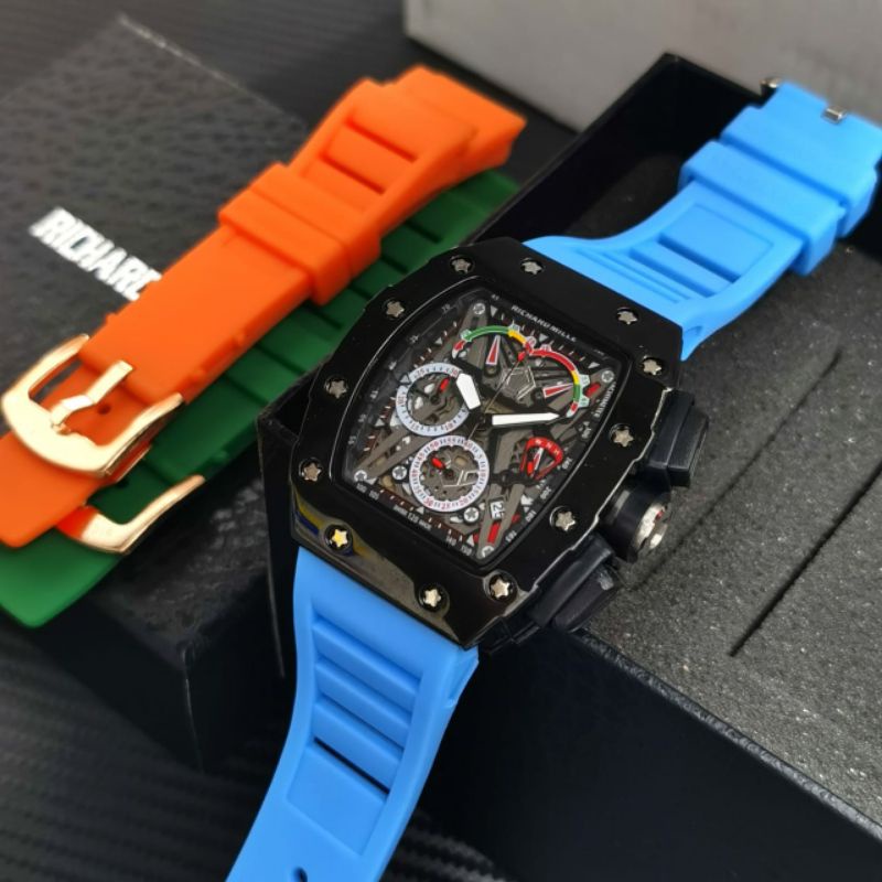 Jam Tangan Pria RM Richard Mile Crono Aktif Free Tali Cadangan - RM Blue Crono Aktif 6267