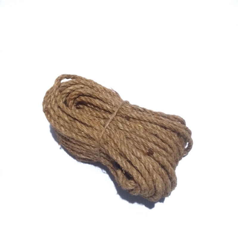 Tali Goni 10mm Meteran - Tali Rami Warna Natural - Tali Garukan Kucing - Tali Rak Gantung