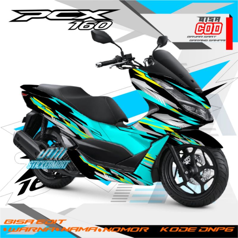 sticker decal pcx 160 variasi warna tosca